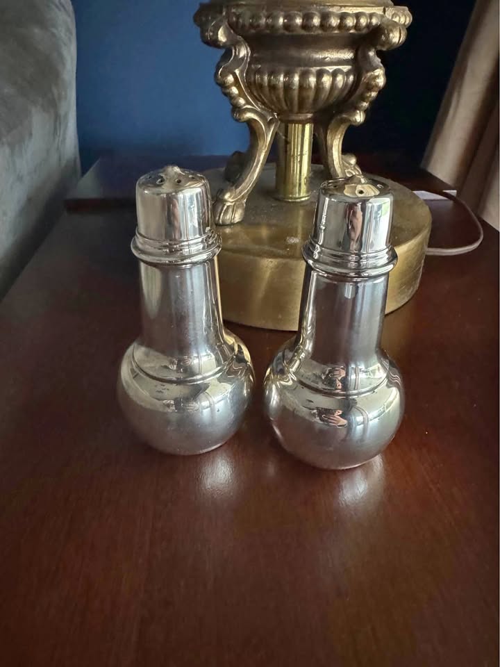 Vintage Silver-Tone Salt & Pepper Shakers, Elegant Classic Pair