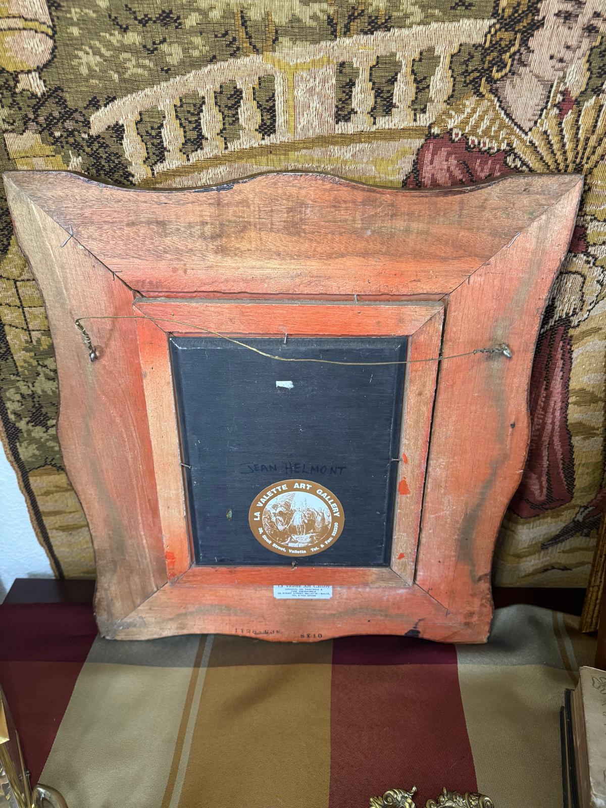Antique Gilt Framed Portrait Painting of a Woman with Flowers, c. Early 20th Century – Continental Style