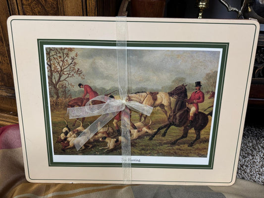 Vintage Fox Hunting Collectible Placemats – Set of 4 | Classic British Equestrian Scenes