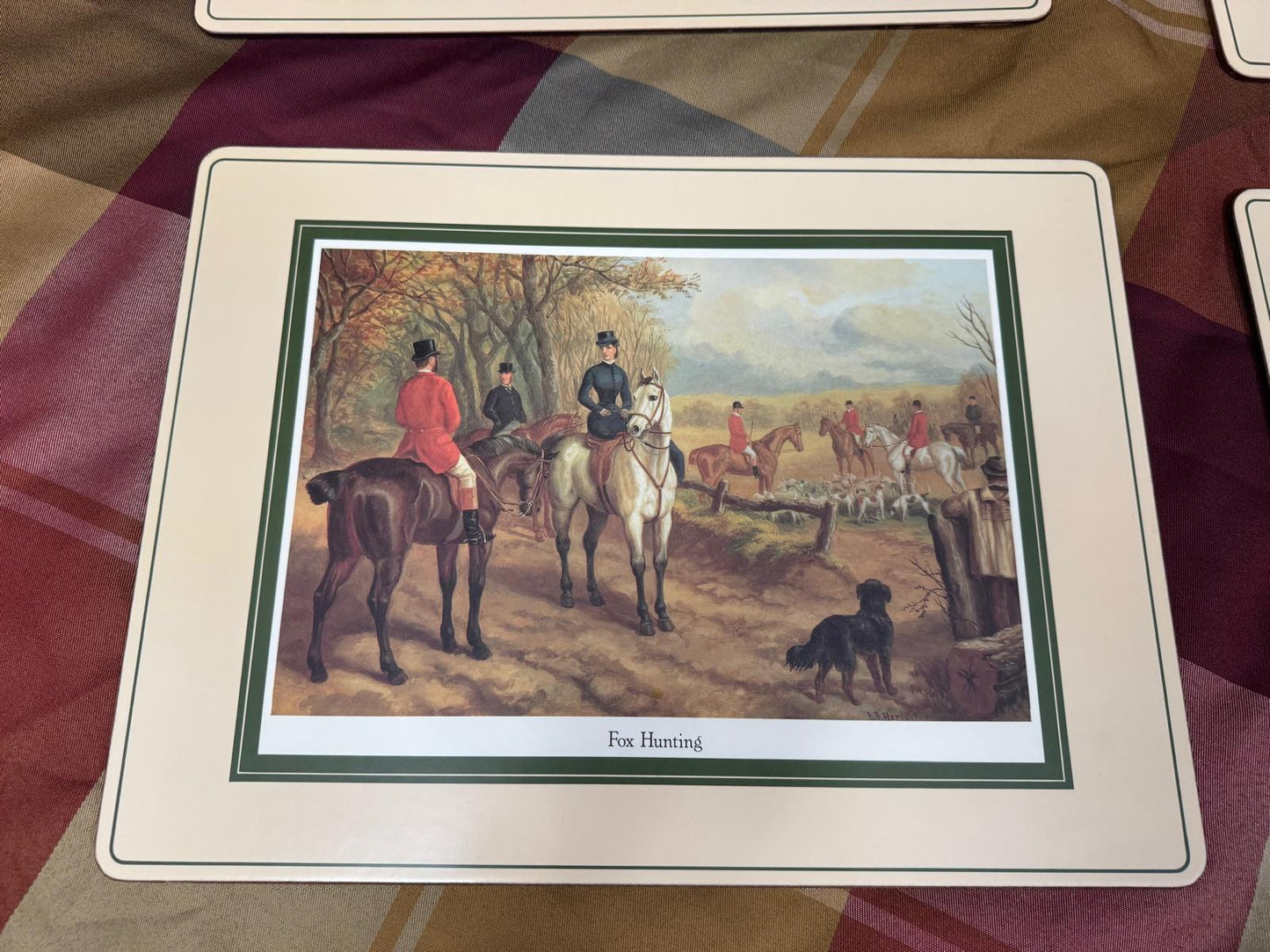 Vintage Fox Hunting Collectible Placemats – Set of 4 | Classic British Equestrian Scenes