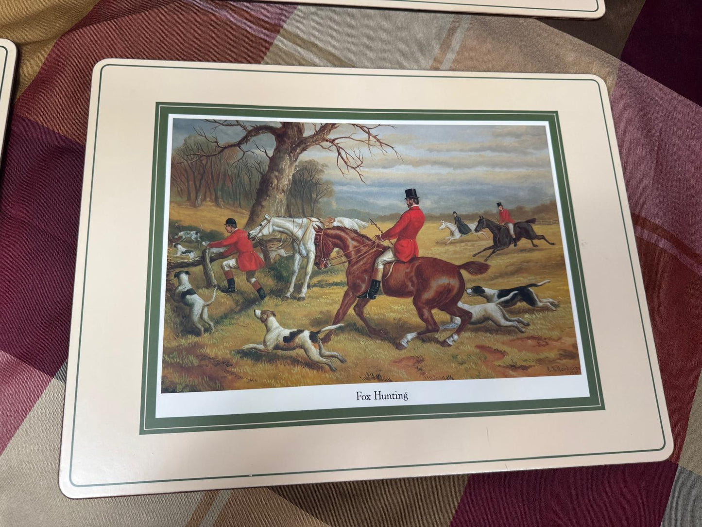 Vintage Fox Hunting Collectible Placemats – Set of 4 | Classic British Equestrian Scenes